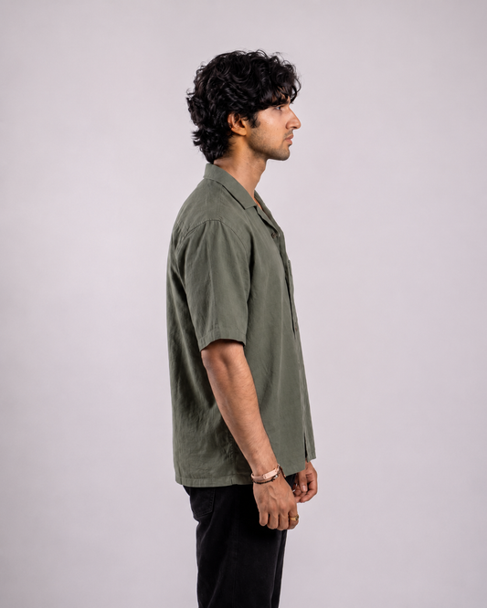 Boxy Half Sleeve Shirt : Grey