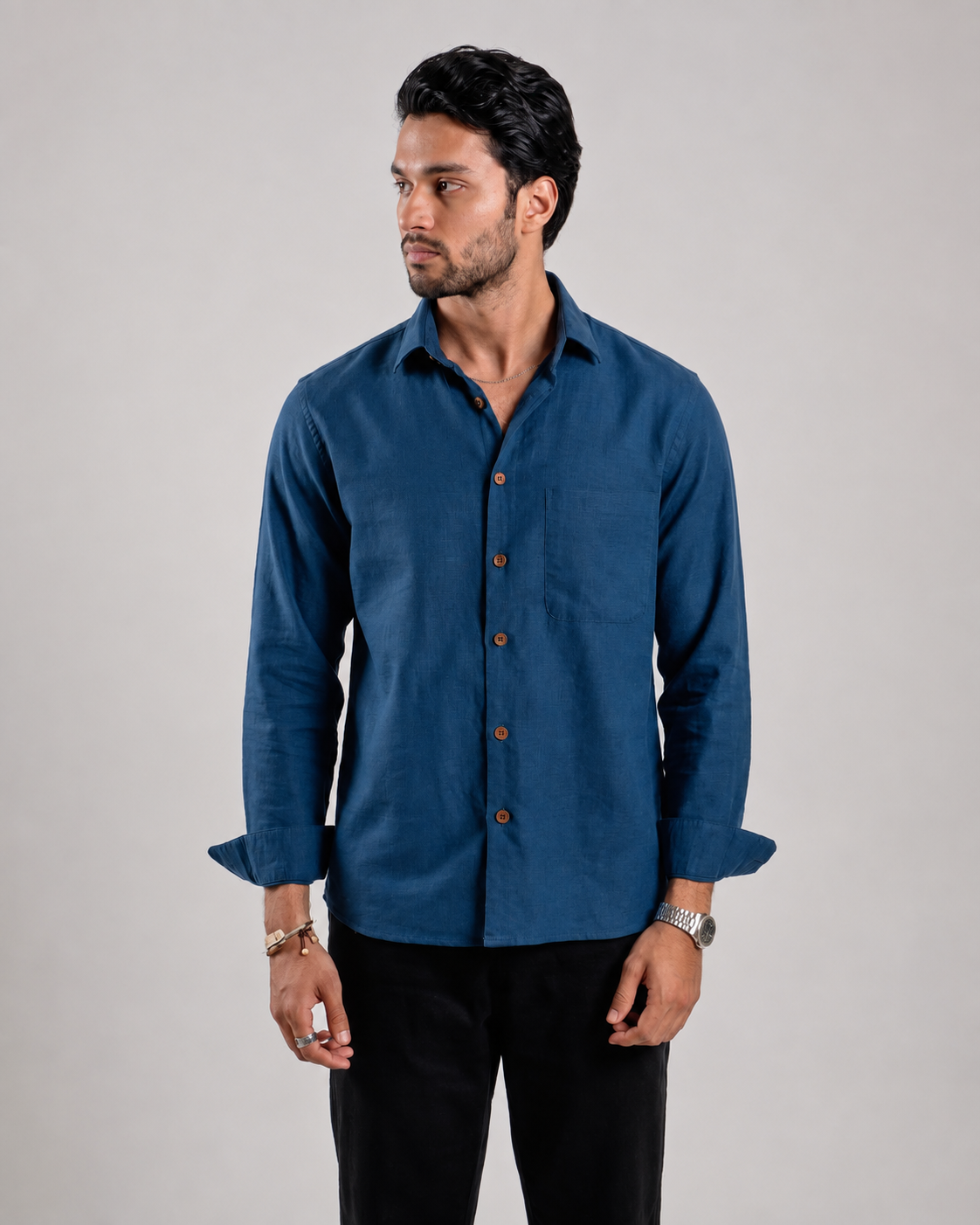 Casual Full Sleeve Shirt - Blue