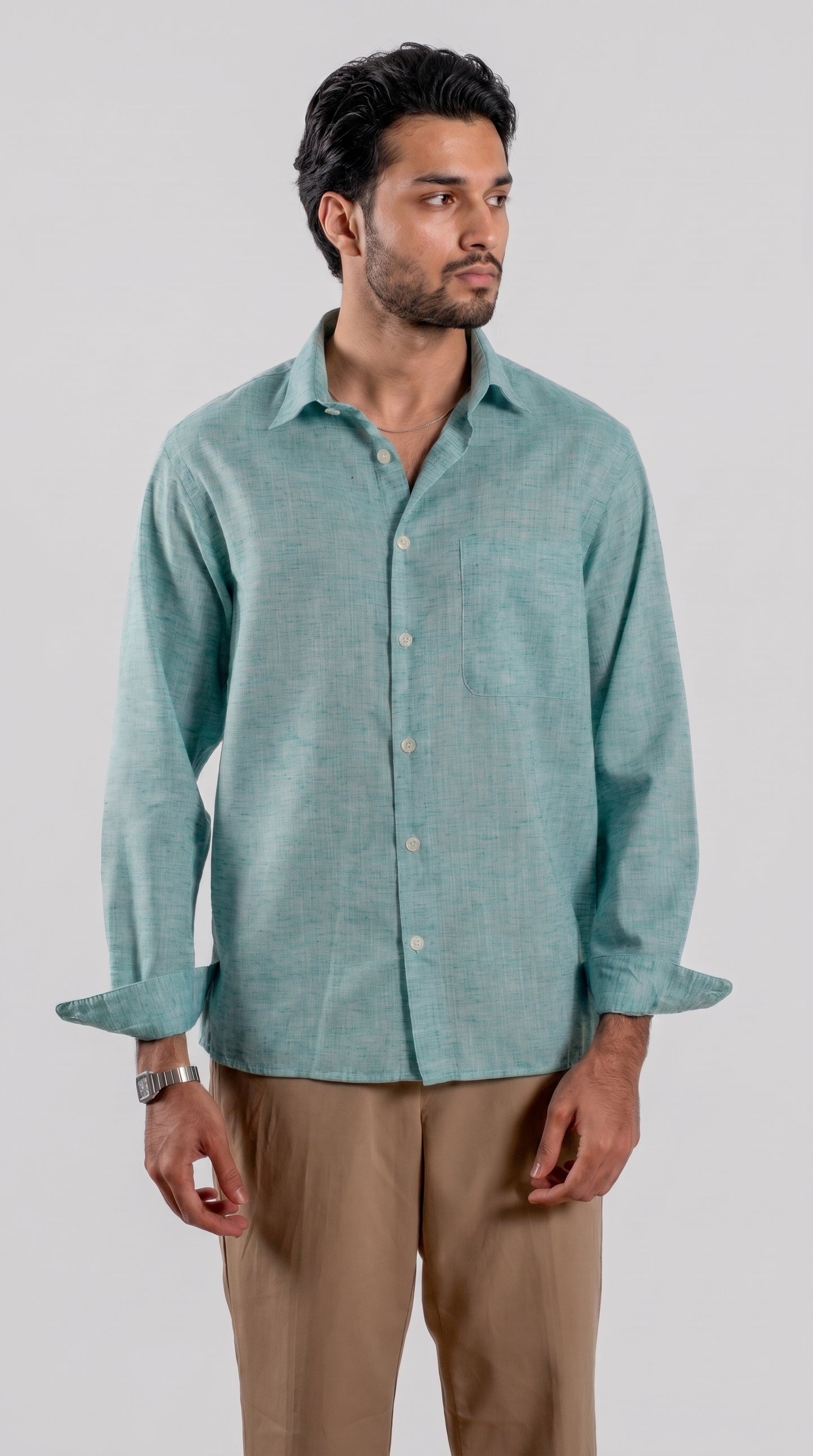 Casual Full Sleeve Shirt : Sky Blue
