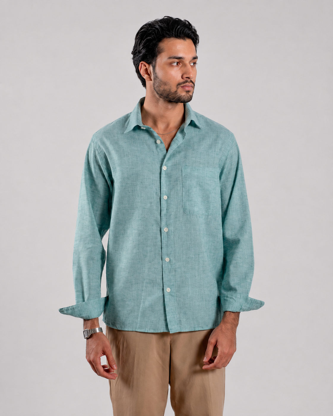 Casual Full Sleeve Shirt : Sky Blue