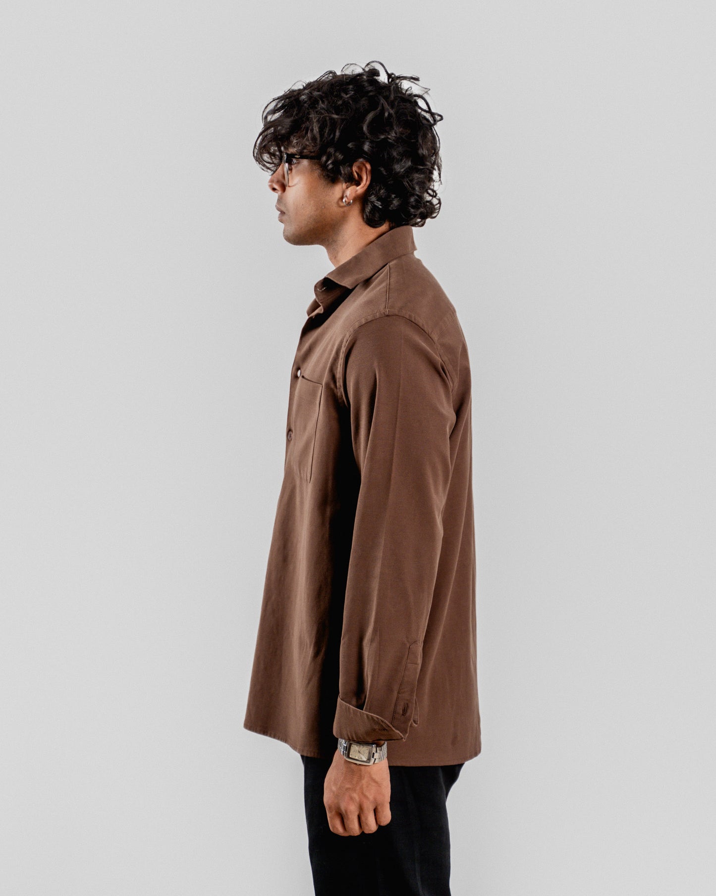 Casual Full Sleeve Shirt - Brown