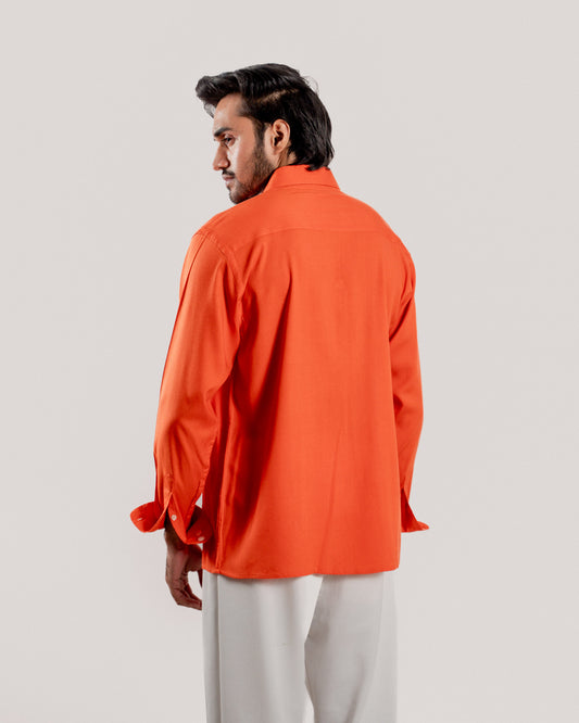 Casual Full Sleeve Shirt - Orange