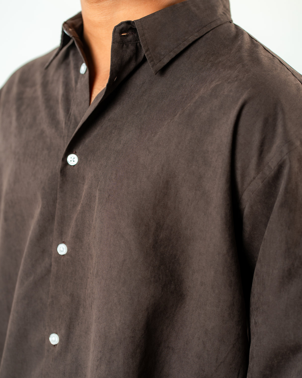 Oversized Full Sleeve Shirt-Espresso Brown