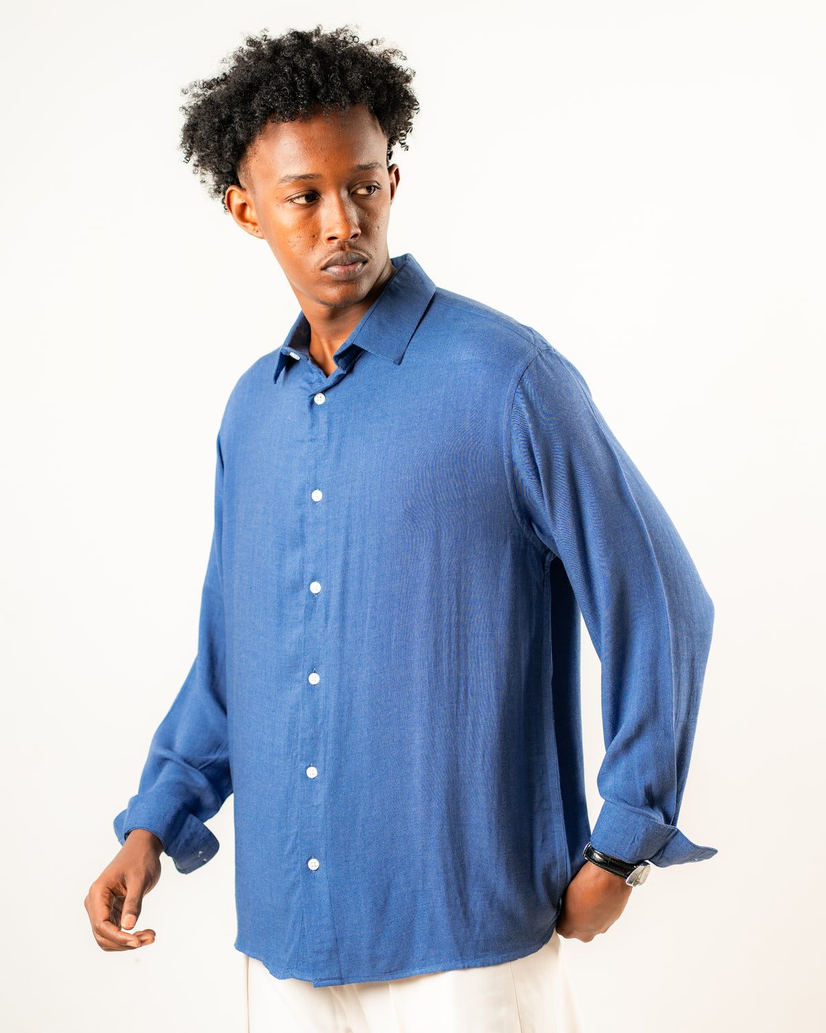 Casual Full Sleeve Shirt : Cornflower Blue