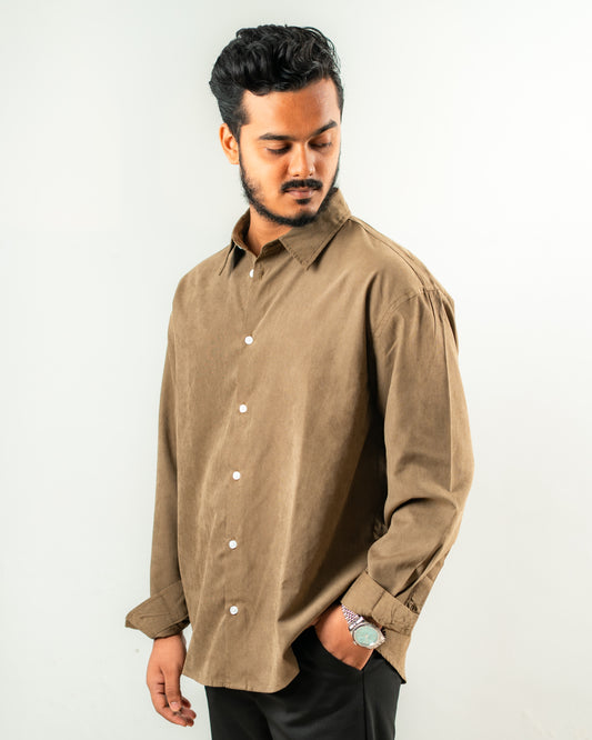 Oversized Full Sleeve Shirt- Dusky Olive
