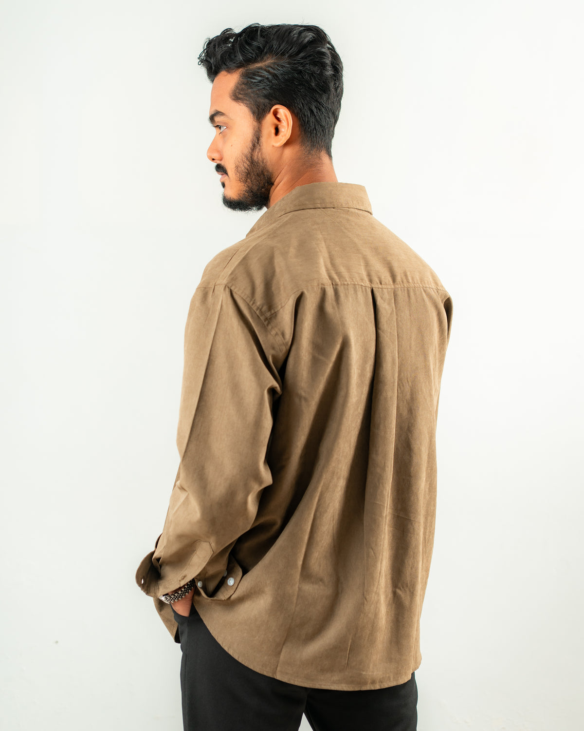 Oversized Full Sleeve Shirt- Dusky Olive