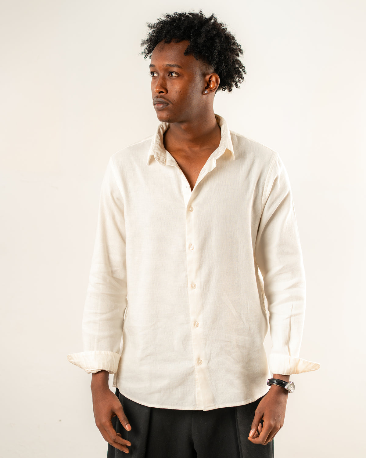 Casual Full Sleeve Shirt : Off White
