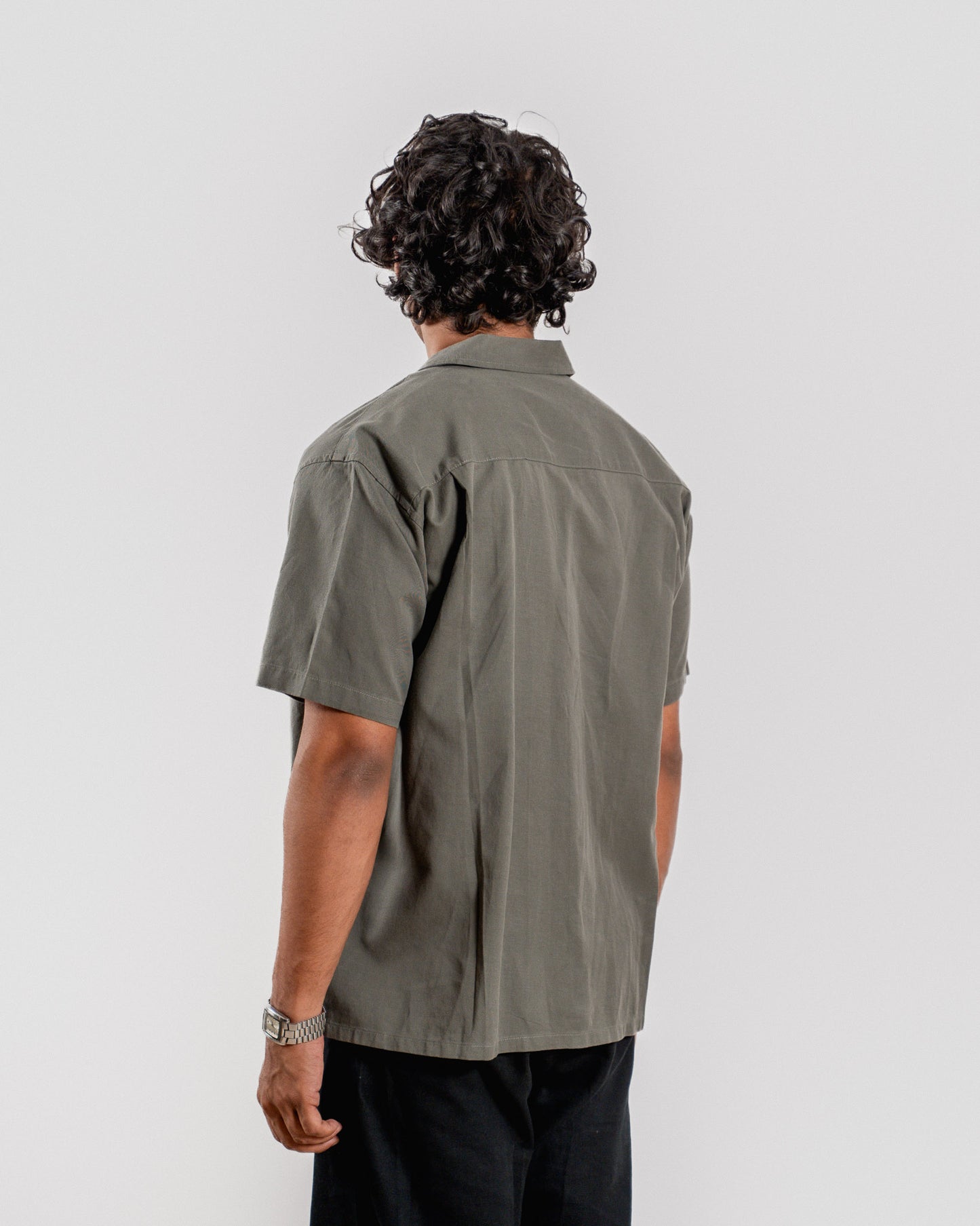 Boxy Half Sleeve Shirt : Grey