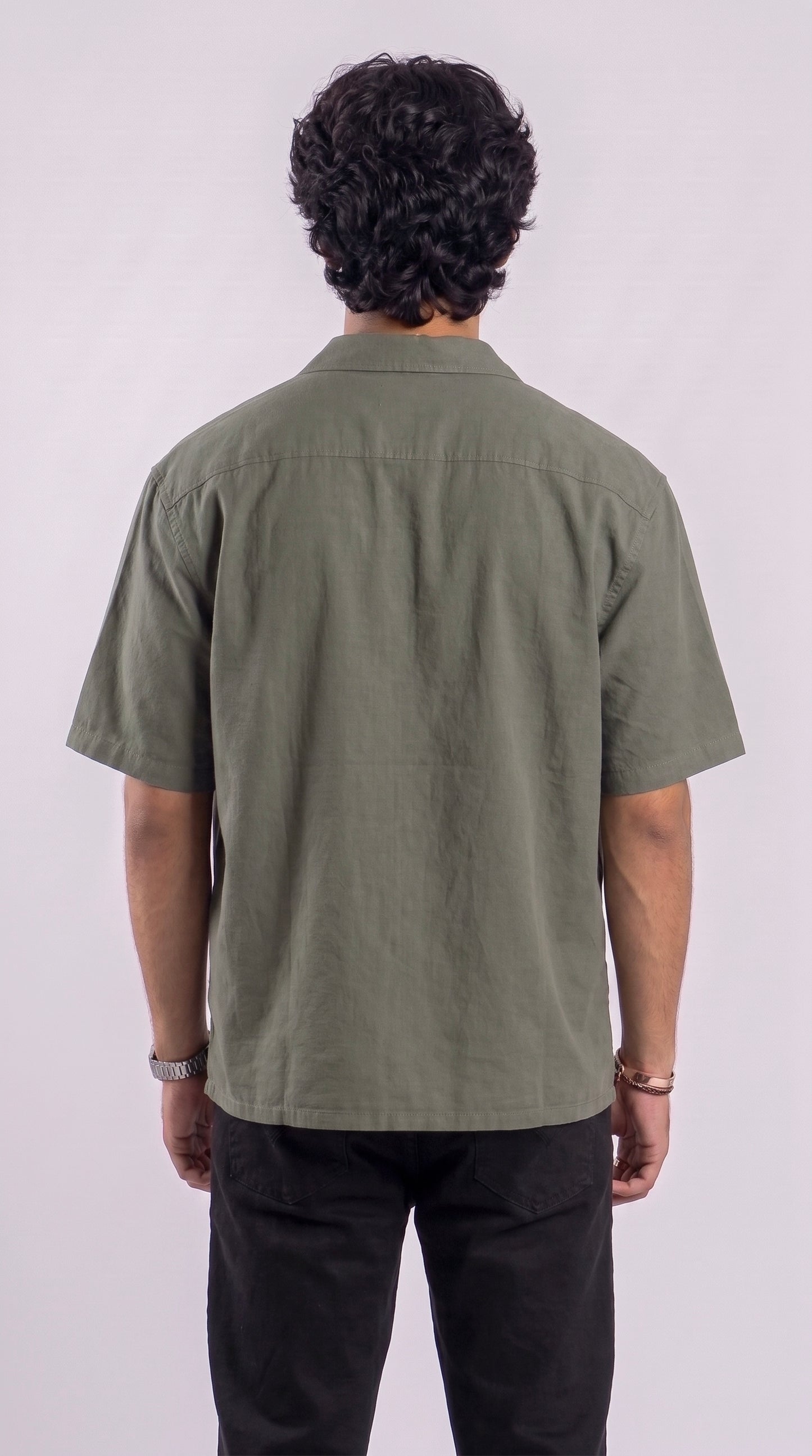 Boxy Half Sleeve Shirt : Grey