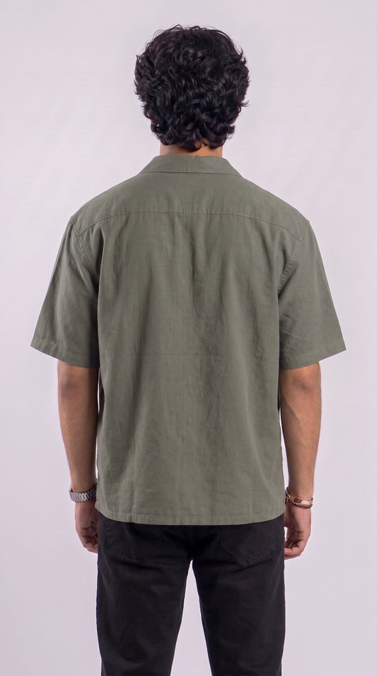 Boxy Half Sleeve Shirt : Grey